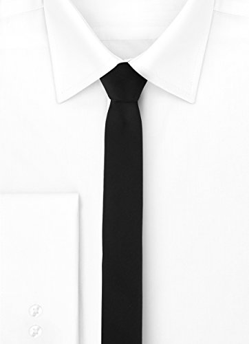 Ladeheid Corbatas Estrechas Diversidad de Colores Accesorios Ropa Hombre SP-5 (150cm x 5cm, Negro)