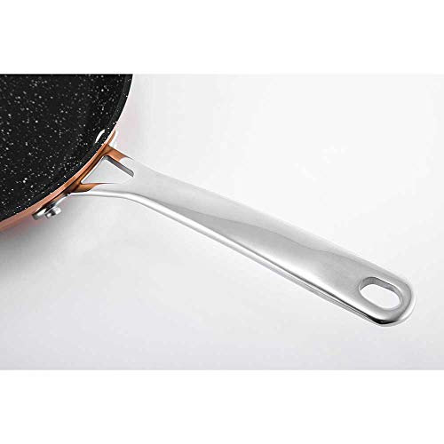 Laguiole - Sartén de color cobre vintage antiahdesiva, efecto piedra tox fuegos, calidad profesional, cobre, 28 cm