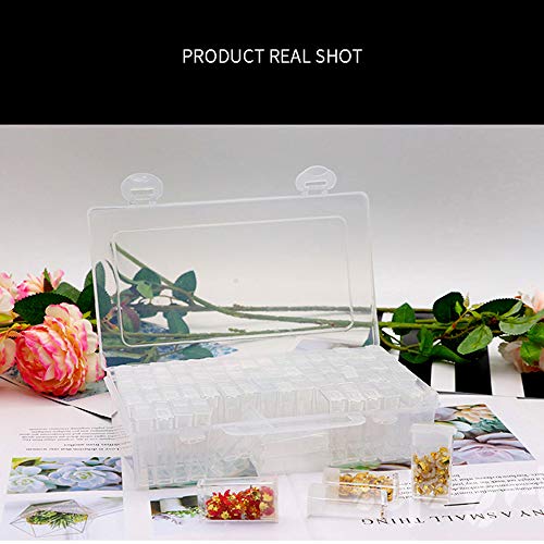 LAKIND Caja Organizadora de 64 Rejillas, Caja Almacenamiento Caja de Bordado de diamantes caja de almacenamiento para accesorios de pintura, joyería, accesorios de uñas