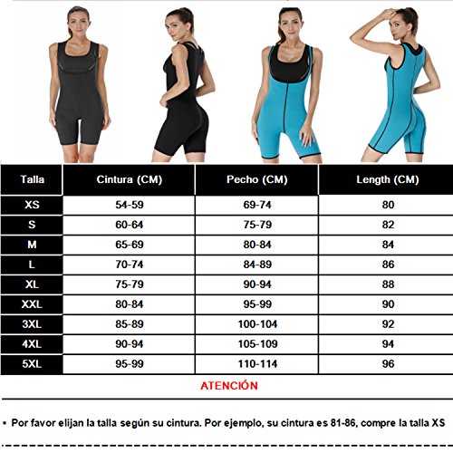 LaLaAreal Faja Reductora Adelgazante Abdomen Mujer Neopreno Body Moldeador para Deport Fiteness (M,Sin Cremallera/Negro)