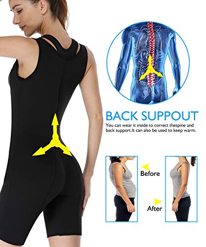 LaLaAreal Faja Reductora Adelgazante Abdomen Mujer Neopreno Body Moldeador para Deport Fiteness (M,Sin Cremallera/Negro)