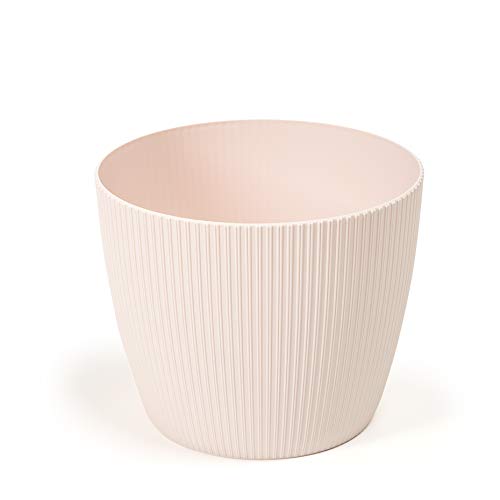 Lamela Maceta Hierba Maceta Magnolia Puente | Soporte para ventanas Balcón Jardín Contenedor | Decoración de caja organizadora | Mix! Play! (Ø 110mm H 84mm, Beige)