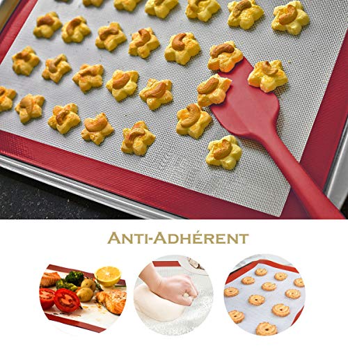 Lámina De Horno Tapete De Cocción De Silicona 2 Piezas Antiadherente Lplancha De Silicona Para Bandejas De Horno Sin Bpa 40 * 30 Cm Twolights