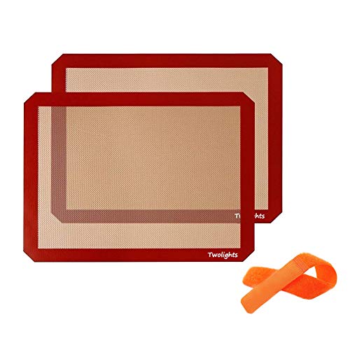 Lámina De Horno Tapete De Cocción De Silicona 2 Piezas Antiadherente Lplancha De Silicona Para Bandejas De Horno Sin Bpa 40 * 30 Cm Twolights