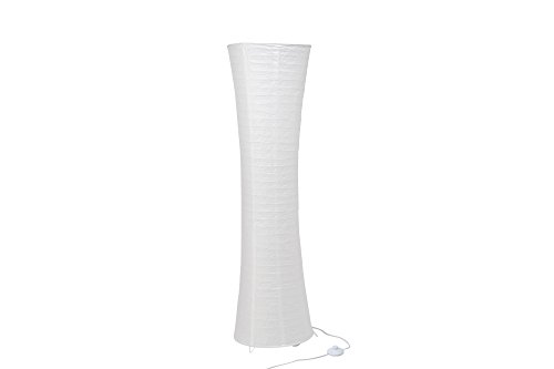 Lámpara de pie de papel clásica, 2 bombillas con casquillo E27de 60 W como máx., metal / Papel de arroz, blanca