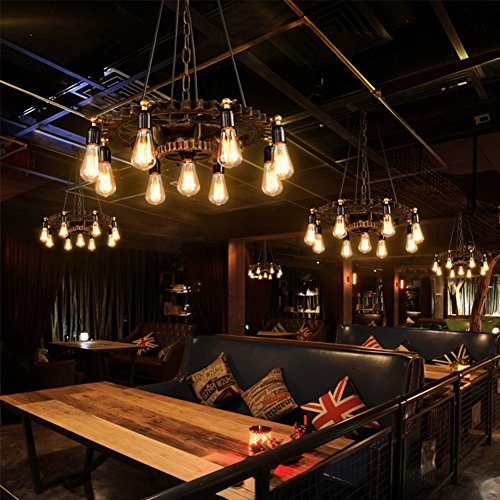 Lamparas de techo habitacion Lampara Industrial Colgante Vintage Rusticas Iluminacion Madera de techo Es Adecuado para Cocina, Cafetería, Bar, mesa de comedor Luz Colgante