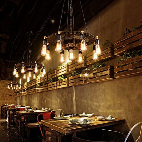Lamparas de techo habitacion Lampara Industrial Colgante Vintage Rusticas Iluminacion Madera de techo Es Adecuado para Cocina, Cafetería, Bar, mesa de comedor Luz Colgante