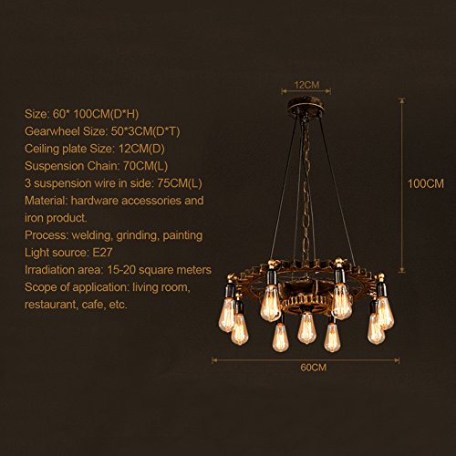 Lamparas de techo habitacion Lampara Industrial Colgante Vintage Rusticas Iluminacion Madera de techo Es Adecuado para Cocina, Cafetería, Bar, mesa de comedor Luz Colgante