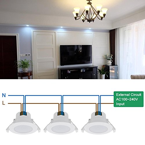 Lamparas Focos Empotrables LED en Techo Empotradas 8W LED Pequeños Luz Fria 5000K Diámetro Agujero 70-85MM AC100~240V IP44 para Cocina Baño Salon Lot de 6 de Enuotek