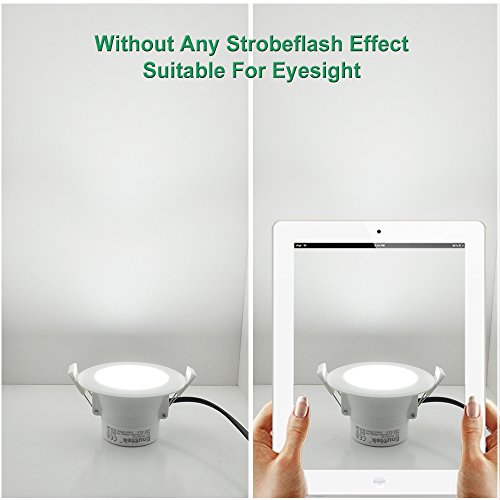 Lamparas Focos Empotrables LED en Techo Empotradas 8W LED Pequeños Luz Fria 5000K Diámetro Agujero 70-85MM AC100~240V IP44 para Cocina Baño Salon Lot de 6 de Enuotek