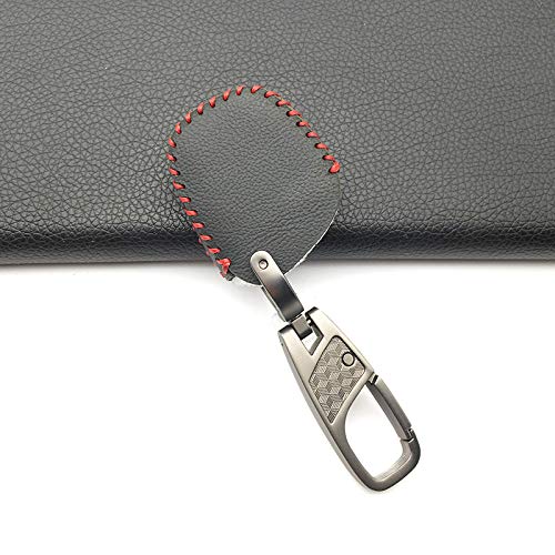LAMWAN Llaveros de automoción para Remote 100% Funda de Cuero para Suzuki SX4 Swift Grand Vitara Liana 2 Botones Cubierta de Llavero Accesorios para Coche, Negro y Llavero