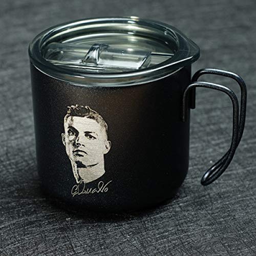 langchao Messi Cristiano Ronaldo Real Madrid AC Milan Inter de Milán Taza de café de Estilo Industrial Taza de Agua (C Ronaldo Head 350ml)