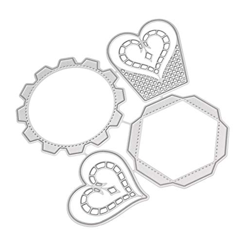 LanLan Plantilla de Metal de artesanía del Corte, Plantilla de Bricolaje,Muere en Relieve en Forma de corazón del Corte de la Caja del Caramelo Muere Nuevo Arte del Metal en Scrapbooking