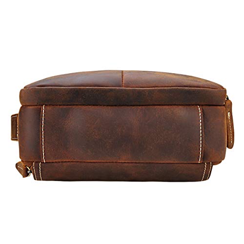 Lannsyne - Bolso bandolera para iPad de 9,7" (piel de grano completo)