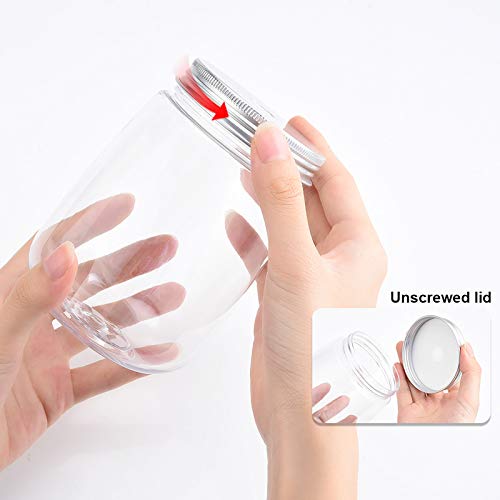 Lanthour - Tarro con Pajita, Paquete de 6 Tazas de Cristal con 25 pajitas Amarillas, Apto para Fiestas, hogar, Oficina, Dormitorio o Tienda.
