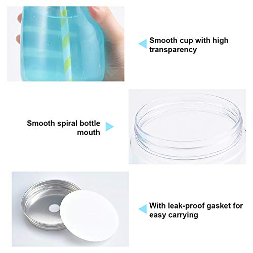 Lanthour - Tarro con Pajita, Paquete de 6 Tazas de Cristal con 25 pajitas Amarillas, Apto para Fiestas, hogar, Oficina, Dormitorio o Tienda.