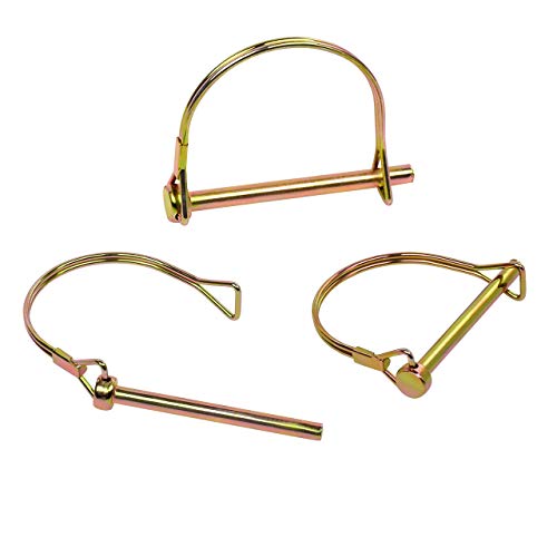 Lanyifang 12 piezas Pasador de Bloqueo de Eje 6 Tipo de Plaza +6 Tipo de Arco Acero Inoxidable 1/4"de Diámetro