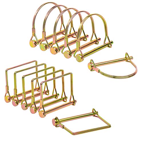 Lanyifang 12 piezas Pasador de Bloqueo de Eje 6 Tipo de Plaza +6 Tipo de Arco Acero Inoxidable 1/4"de Diámetro