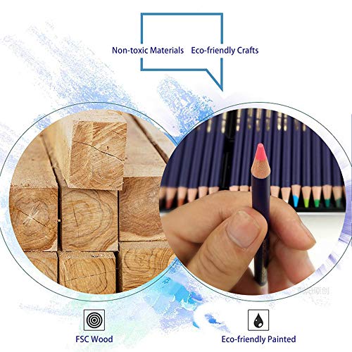 Lapices de Colores,Lapices Acuarelables,Lápices de Dibujo y Bosquejo Material de dibujo- 54Pcs Dibujo Artístico Profesional lápices Set en estuches escolares - Ideal para la pintura creativa