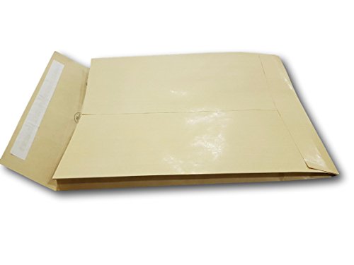 Large fuelle 50 a la carcasa - BROWN fuelle de tapa de cierre 120 g kraft marrón cinta adhesiva de papel 260 X 330 + 30 mm