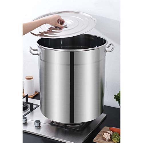 Large Olla de Cocina, de Acero Inoxidable de la Olla, de 45 litros, Tapa de Acero Inoxidable, Parte Inferior Engrosada
