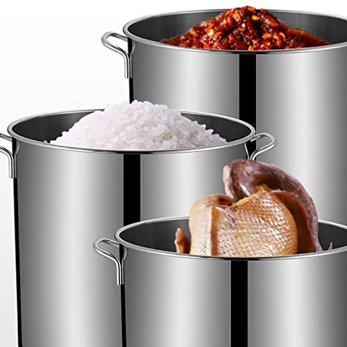 Large Olla de Cocina, de Acero Inoxidable de la Olla, de 45 litros, Tapa de Acero Inoxidable, Parte Inferior Engrosada