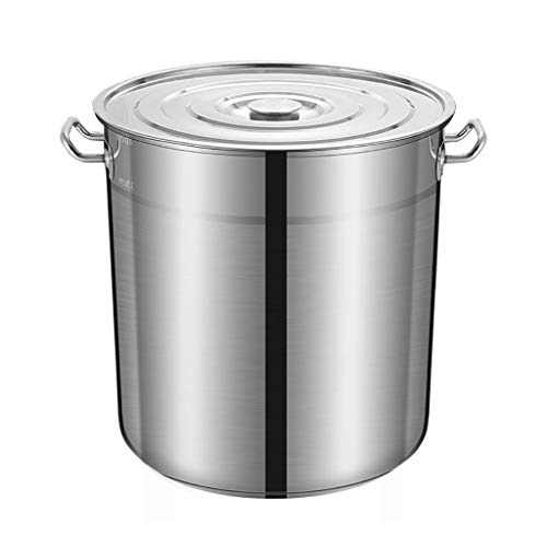 Large Olla de Cocina, de Acero Inoxidable de la Olla, de 45 litros, Tapa de Acero Inoxidable, Parte Inferior Engrosada