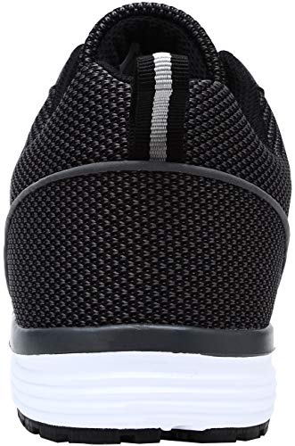 LARNMERN Zapatos de Seguridad Hombres LM30 S1 SRC Zapatillas de Trabajo con Punta de Acero Ultra Liviano Reflectivo Transpirable(38 EU,SRC Negro)