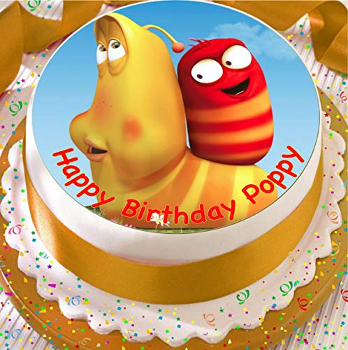 Larva Island - Decoración comestible para tarta (19 cm), diseño de fondant