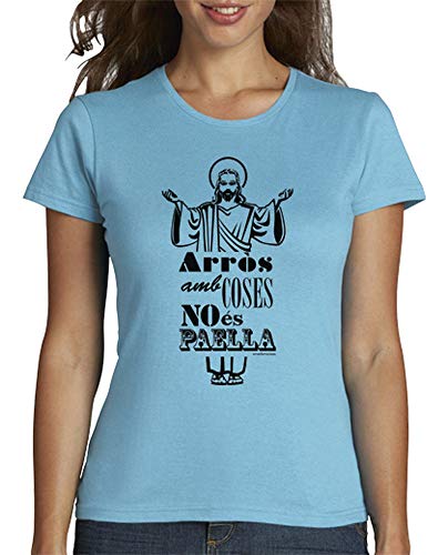 latostadora - Camiseta Arrs Amb Coses para Mujer Azul Cielo M