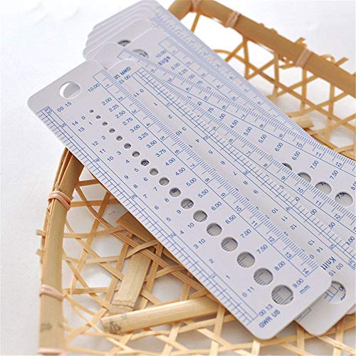 LAVALINK Medidor 2pcs plástico Que Hace Punto de la Regla de la Aguja de Coser Regla Pulgadas 2-10mm Sizer Herramientas de medición de Coser de EE.UU. Reino Unido Tamaños Diseño Regla