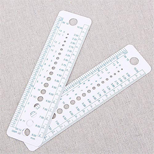 LAVALINK Medidor 2pcs plástico Que Hace Punto de la Regla de la Aguja de Coser Regla Pulgadas 2-10mm Sizer Herramientas de medición de Coser de EE.UU. Reino Unido Tamaños Diseño Regla