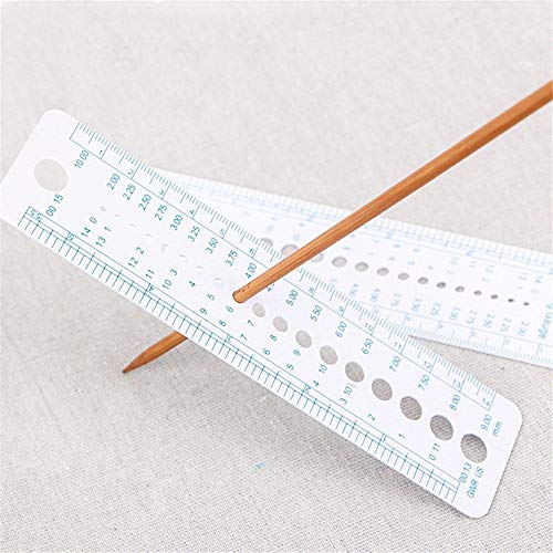 LAVALINK Medidor 2pcs plástico Que Hace Punto de la Regla de la Aguja de Coser Regla Pulgadas 2-10mm Sizer Herramientas de medición de Coser de EE.UU. Reino Unido Tamaños Diseño Regla
