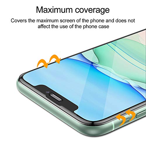 laxikoo Protector Pantalla para iPhone 11 /iPhone XR, [3 Piezas] Cristal Templado iPhone 11/iPhone XR [3D Cobertura Completa] [Marco Instalación Fácil] [9H Dureza] Vidrio Templado iPhone 11/XR - 6.1''