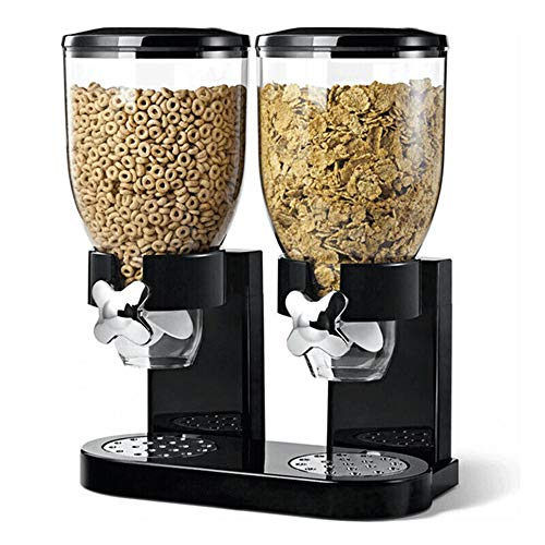 LAY Compact Dry Triturador, Cereal Grains Caramelo Suministros Frutos Secos Almacenamiento De Alimentos Recipientes De Cocina De Almacenamiento De Alimentos para Lo Mantiene Fresco Seco,Negro