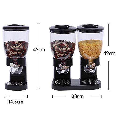 LAY Compact Dry Triturador, Cereal Grains Caramelo Suministros Frutos Secos Almacenamiento De Alimentos Recipientes De Cocina De Almacenamiento De Alimentos para Lo Mantiene Fresco Seco,Negro