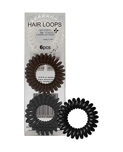 Lazos para el cabello- 6 piezas de espirales para el cabello, sin pliegues, sujetadores de cola de caballo, elásticos, cable de teléfono, anillo sin tráciles, bandas de goma para todo tipo de cabello