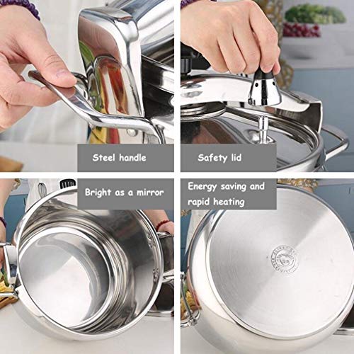 LBJYDGE Olla a presión Comercial 304 de Acero Inoxidable Espesa Olla a presión Cocina de inducción Gas Hotel de Negocios Olla a Prueba de explosión generalmente 15L, 18L, 22L, 33L, 40L, 50L