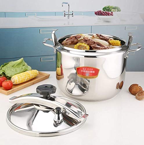 LBJYDGE Olla a presión Comercial 304 de Acero Inoxidable Espesa Olla a presión Cocina de inducción Gas Hotel de Negocios Olla a Prueba de explosión generalmente 15L, 18L, 22L, 33L, 40L, 50L