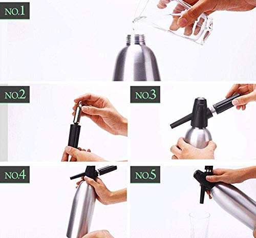 LBSX Manual de Burbuja 1L Soda sifón dispensador de Agua del generador de frío Cóctel Soda Machine Barra de Aluminio de Bricolaje Fabricante de Soda