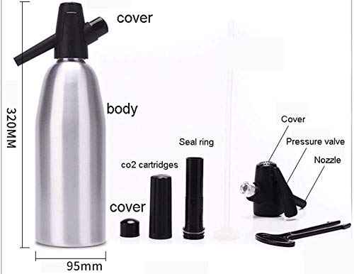LBSX Manual de Burbuja 1L Soda sifón dispensador de Agua del generador de frío Cóctel Soda Machine Barra de Aluminio de Bricolaje Fabricante de Soda