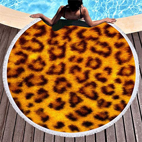 LBYB Toalla De Playa De Verano Ronda Beach Leopard Patrón Súper Toalla Absorbente Toalla De Microfibra Yoga Estera Que Acampa, Manta Toalla De Baño, 150 Cm * 150 Cm,C