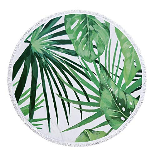 LBYB Toalla De Playa De Verano Ronda De La Toalla De Playa Toalla De Microfibra Absorbente Estupendo Yoga Estera Que Acampa, Ronda Precioso Manta Toalla De Baño, Diámetro 150 Cm,C
