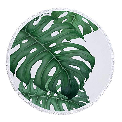 LBYB Toalla De Playa De Verano Ronda De La Toalla De Playa Toalla De Microfibra Absorbente Estupendo Yoga Estera Que Acampa, Ronda Precioso Manta Toalla De Baño, Diámetro 150 Cm,C