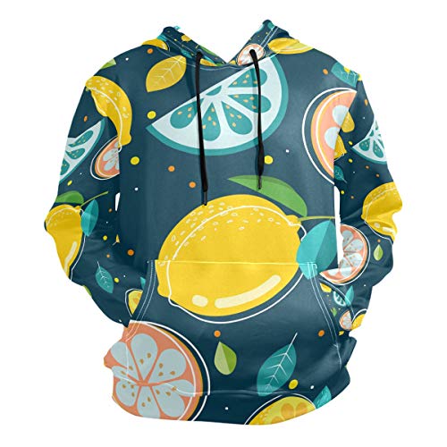 LDIYEU Hoja De Naranja De Limón Sudadera con Capucha Sudaderas Deportivas con Estampado 3D Impresión Camisa de Entrenamiento para Niñas Niños Adolescente