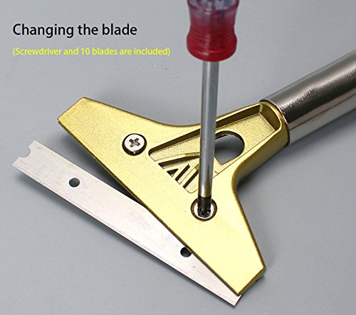 LDS Industry Rasquetas Set, Paint Gum Scraper para ventana, estufa de mango Limpiador horno Azulejo vidrio Parabrisas Herramienta limpieza paredes ,Engomadas Remover SCRP-B 12-1/2'' (32cm)