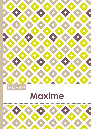 Le carnet de Maxime - Lignes, 96p, A5 - Carré Poussin Gris Taupe (Adulte)