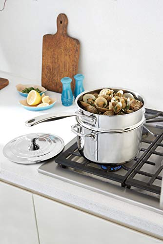 Le Creuset 3-Ply Accesorio de vapor, diametro 20 cm, Acero inoxidable, Para ollas de diametro 20 cm, Con asas, Metálico
