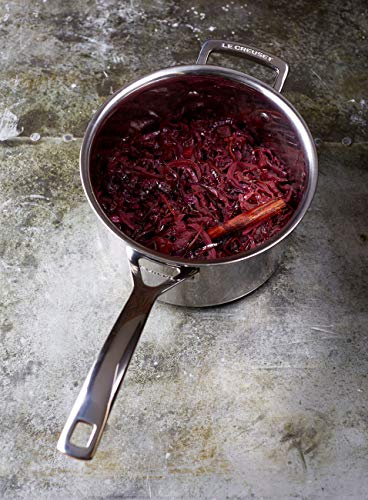 Le Creuset 3-Ply Cazo con tapa, Ø 18 cm, acero inoxidable, volumen 2,8 L, para todo tipo de fuentes de calor (incl. inducción), metálico