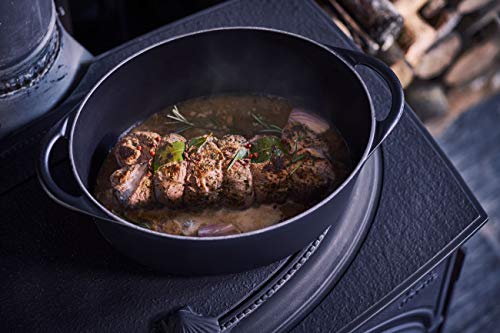 LE CREUSET Cacerola Doufeu de Hierro Fundido, Ovalada, Ø 32 cm, Apto para Todas Las Fuentes de Calor, Incl. inducción, Negro Mate